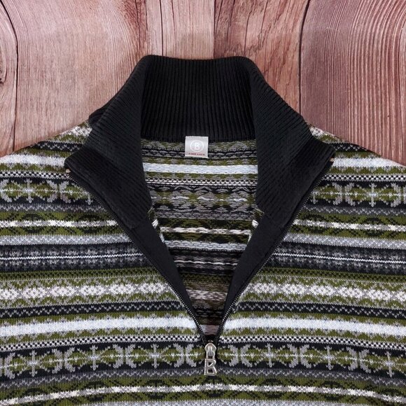 Bogner Fire Ice Mens XL 1/4 Zip Pullover Sweater Fair Isle Aztec Cotton Acrylic - Picture 6 of 11